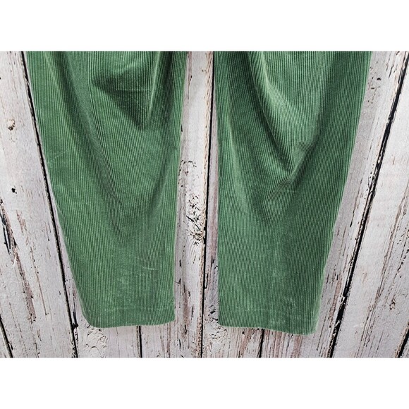 Massimo Dutti 10 Wide Leg Corduroy Trousers Pants Slacks Green High Rise‎ EUC - Picture 8 of 14